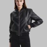 bomber jacket, leather jacket