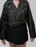 Vintage Turn-Down Collar Gradient Zipper Leather Jacket