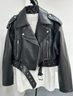 Vintage Turn-Down Collar Gradient Zipper Leather Jacket