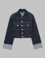 Women's Vintage Denim Jacket with Pockets and Lapel Neck