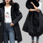 Fur Lined Hooded Parka Jacket Women Winter