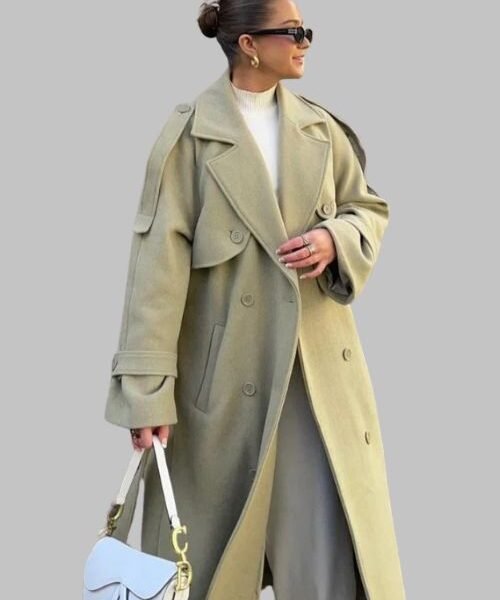 woolen trench coat for women, Autumn winter long belted trench coat, women's outwear coat, winter trench coat