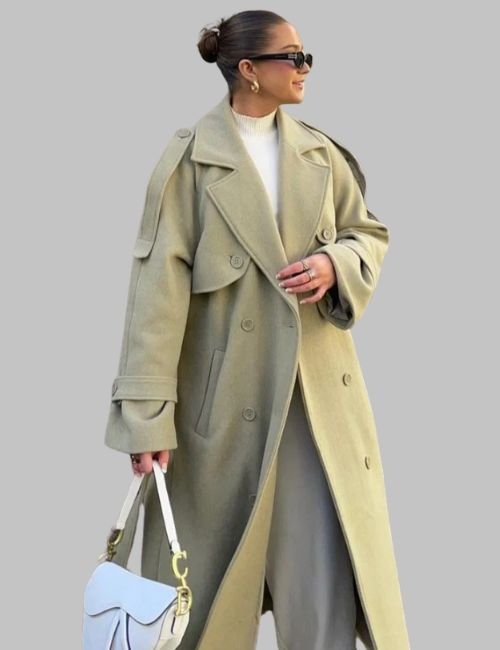 woolen trench coat for women, Autumn winter long belted trench coat, women's outwear coat, winter trench coat