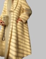 Elegant White Wool Long Coat for Women, Double Breasted Vintage White Coat, Women’s Winter White Wool Coat, Chic Winter White Wool Coat