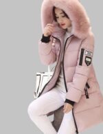 Women Winter Long Zipper Parka Fur Hood