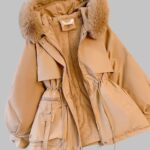 Fleece Lined Hooded Down Parka Jacket Women