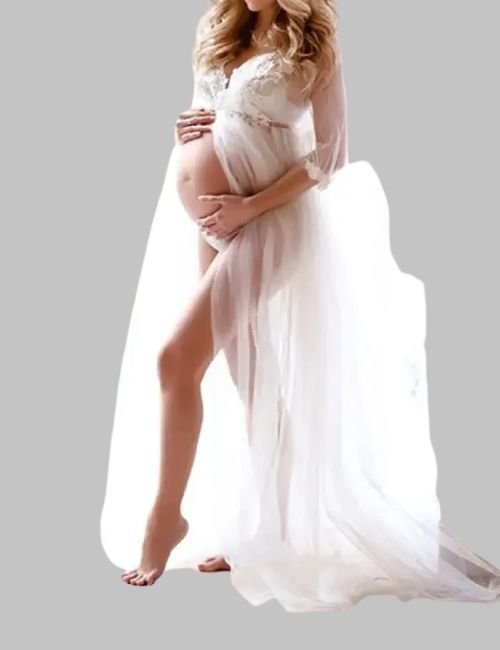summer mesh lace long dress, maternity mesh dress, pregnant women long dress, Casual maternity summer dress