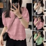 crochet blouse for women, boho crochet blouse, lightweight summer blouse, chic casual blouse