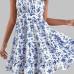 Women Summer Floral Dress with spaghetti straps, floral mini beach dress for women, Lightweight summer dress for women, Spaghetti strap beach dress for vacation look