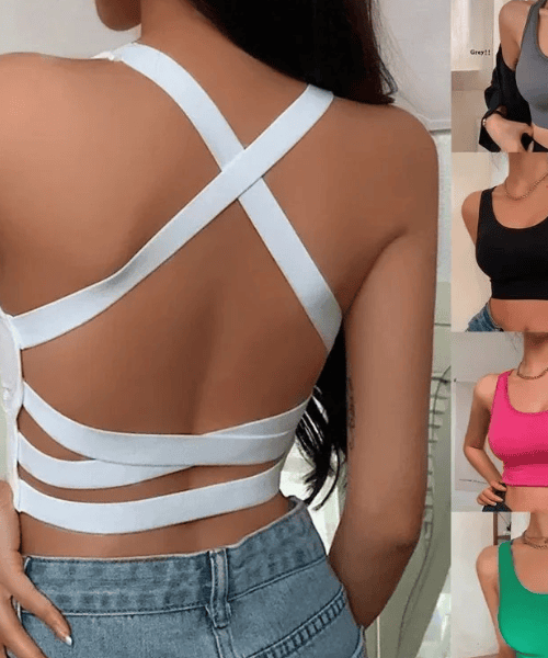 Backless crop top for women
