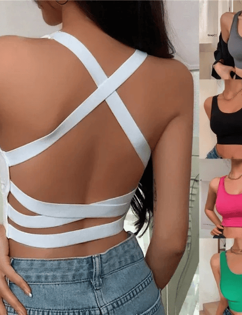 Backless crop top for women