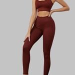 Quick-Drying Women’s Workout Clothes, Seamless Rib Yoga Clothes Set for Women, Women’s Workout Clothes Set, Fashionable Seamless Yoga Outfit