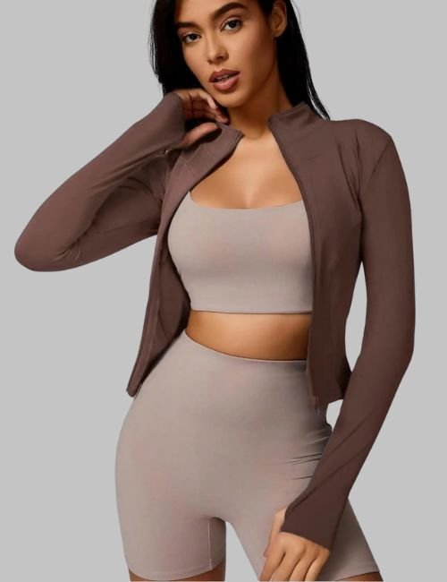 women's slim fit workout jacket, breathable slim fit jacket for women, quick-dry athletic jacket for women, slim fit breathable gym jacket
