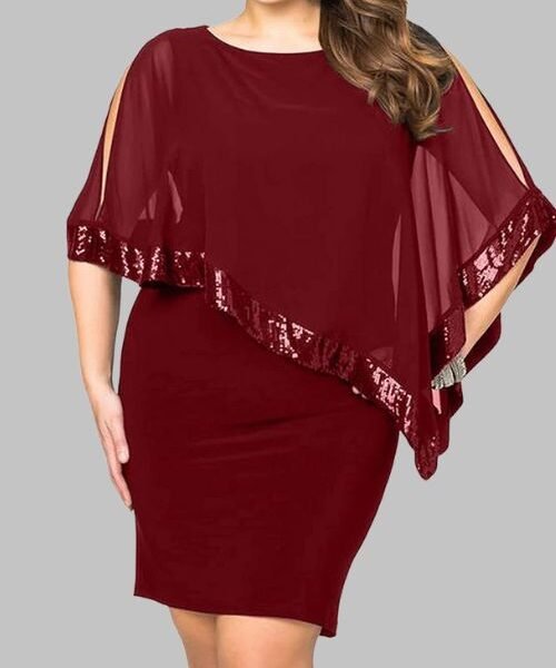 Sexy Plus Size Summer Dress Women, Asymmetric Chiffon Evening Dress for Curvy Women, Plus Size Party Dress Women, Summer Dress for Women Plus Size, Curvy Women’s Summer Dress