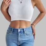 Women's sleeveless ribbed crop top, Casual summer crop top, Solid color crop top, Street style crop top