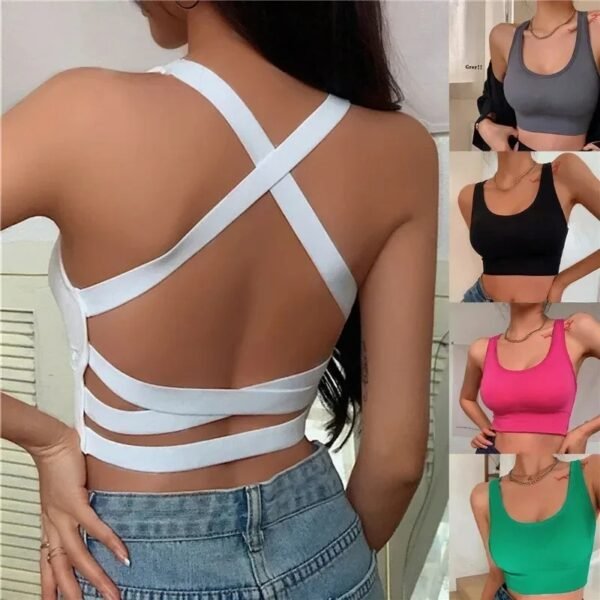 Backless Straps Crop Top for Women, Sleeveless Sexy Crop Top, Women's Sports Crop Top, Summer Fashion Sexy Women Crop Top
