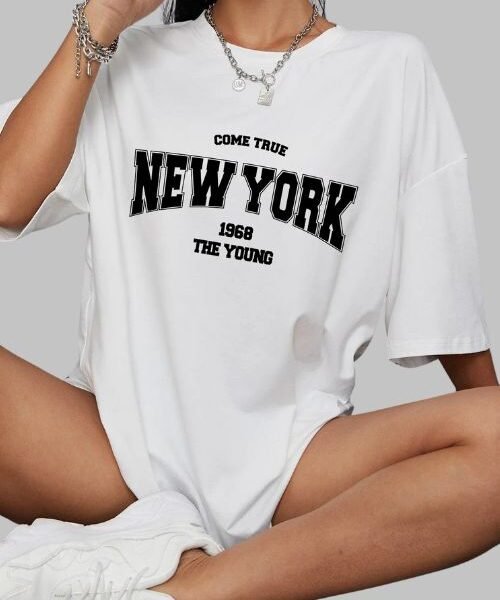 New York Graphic T Shirt for Casual Street Style, Stylish Oversized New York Tee, Bold Oversized New York T Shirt, Trendy Oversized T Shirt with New York Graphic Design