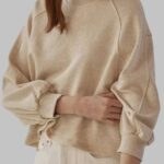 Trendy Oversized Women's Pullover Sweatshirt, Warm and Stylish Pullover Sweatshirt for Women, Soft Cotton Blend Women's Sweatshirt, Discounted Women's Pullover Sweatshirts