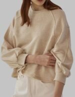 Trendy Oversized Women's Pullover Sweatshirt, Warm and Stylish Pullover Sweatshirt for Women, Soft Cotton Blend Women's Sweatshirt, Discounted Women's Pullover Sweatshirts