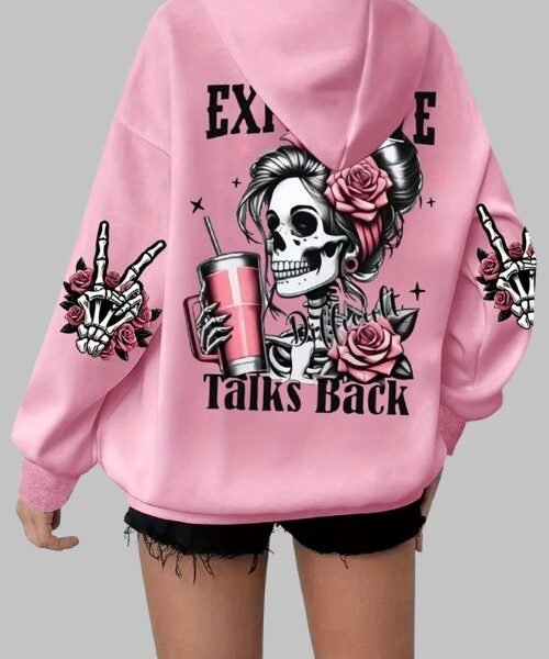 women's printed hoodie, stylish hoodie for women, printed streetwear hoodie, women's fashion hoodie