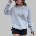 Women's Solid Colored Hoodie, Classic Solid Colored Hoodie, Breathable Solid Colored Hoodie, High-Quality Solid Color Hoodie