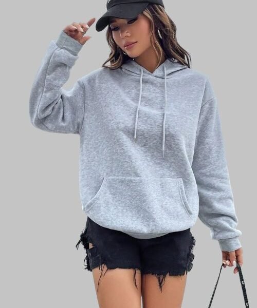 Women's Solid Colored Hoodie, Classic Solid Colored Hoodie, Breathable Solid Colored Hoodie, High-Quality Solid Color Hoodie