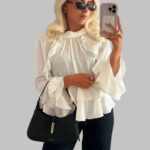 women long sleeve blouse, office wear blouse for women, casual fashion top, elegant women’s blouse for work