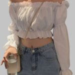 Puff sleeves blouse, stylish blouse for office, casual chic blouse, work to weekend blouse