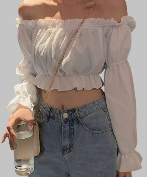 Puff sleeves blouse, stylish blouse for office, casual chic blouse, work to weekend blouse