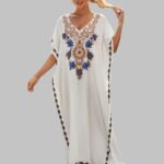 Embroidered Kaftan Dress, Boho Maxi Dress, Women's Summer Fashion, Kaftan for Women