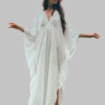 v neck kaftan for women, flowy v neck kaftan dress, boho chic v neck kaftan, lightweight kaftan with v neck