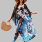 plus size beach kaftan for curvy women, flowy beach cover up for plus size, boho style kaftan dress, chic summer kaftan for beachwear