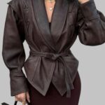 Faux Leather Bomber Jacket Women Oversized Urban