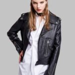 faux leather biker jacket for women, women's faux leather moto jacket, vegan leather biker jacket, stylish biker jacket women