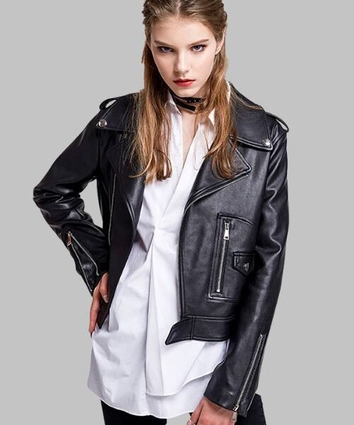 faux leather biker jacket for women, women's faux leather moto jacket, vegan leather biker jacket, stylish biker jacket women