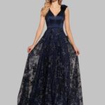 V-neck evening dresses, evening gowns for women, satin v-neck dress, formal dresses USA