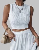 sleeveless mock neck crop top, women’s crop top, trendy crop tops 2025, fashion crop tops for women