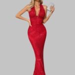 Elegant Christmas Party Dress Women Festive