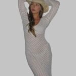 beach knit dress for women, lightweight summer knit dress, flattering beach outfit, breathable knit dress for summer