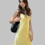 women summer yellow dress, yellow V-neck sling dress, sleeveless maxi dress, long summer dress