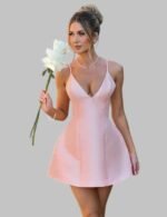 sleeveless backless bandage dress, mini summer club dress for women, deep V bodycon party dress, tight fit nightclub mini dress