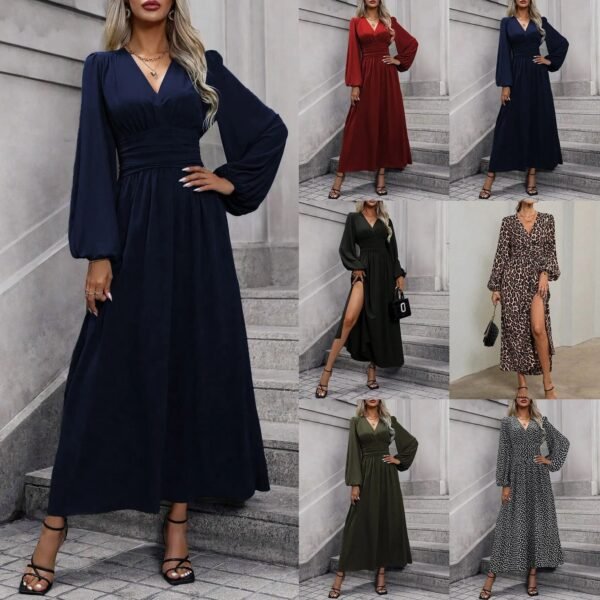 A Line Midi Dress - Casual Long Dress