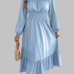 Long Sleeve Winter Dress - Round Neck Dress