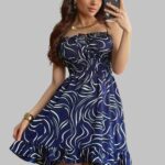 summer women's tube top mini dress, sleeveless floral mini dress, casual summer dress for women, lightweight summer dress, summer mini dress