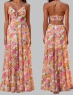casual sleeveless maxi dress, garden party maxi dress, vacation maxi dress for women, elegant floral maxi dress