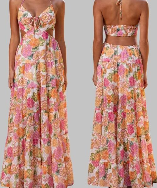 casual sleeveless maxi dress, garden party maxi dress, vacation maxi dress for women, elegant floral maxi dress