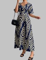 Short Sleeve Maxi Dress - Summer Swing Dress - Image 4
