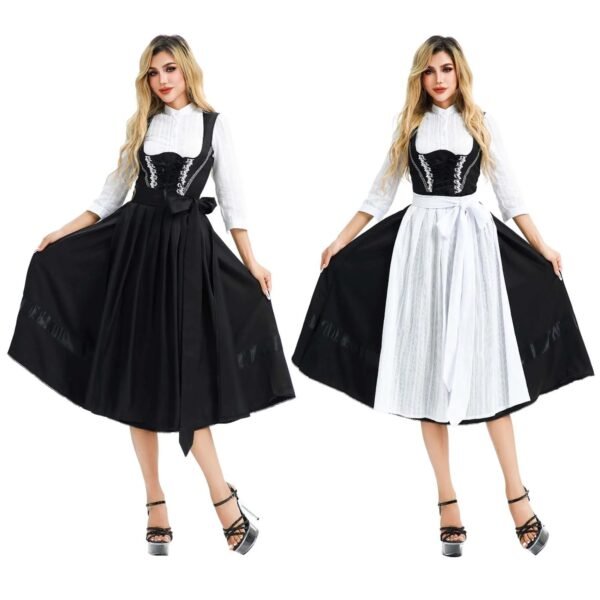 women’s dirndl costume, Oktoberfest dress for women, German festival dress, medieval dirndl midi, traditional Bavarian dress