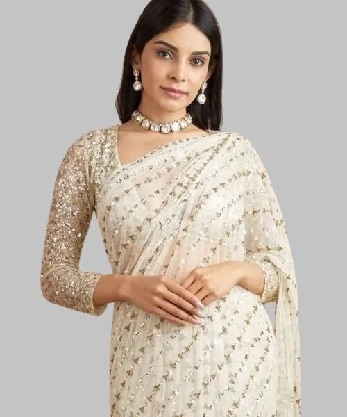 sequin saree for women, indian traditional saree, bollywood dance saree, ethnic stage costume, festive sari, wedding saree india
