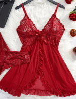 Sexy Night Dress for Women, hot night dress for women, elegant sleep dress, V-neck nightgown for women, transparent milk silk nightwear, women’s lingerie nightdress